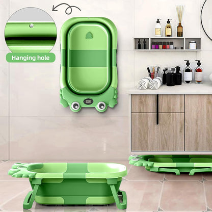 Bañera plegable para recién nacidos a niños pequeños con monitor de...