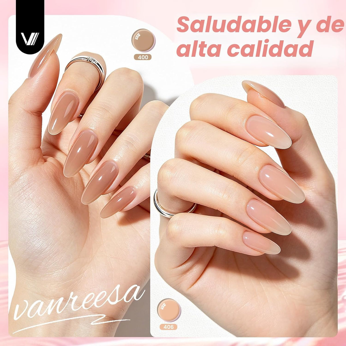 VANREESA Juego de 24 esmaltes de uñas de gel de gelatina, suave, bl...