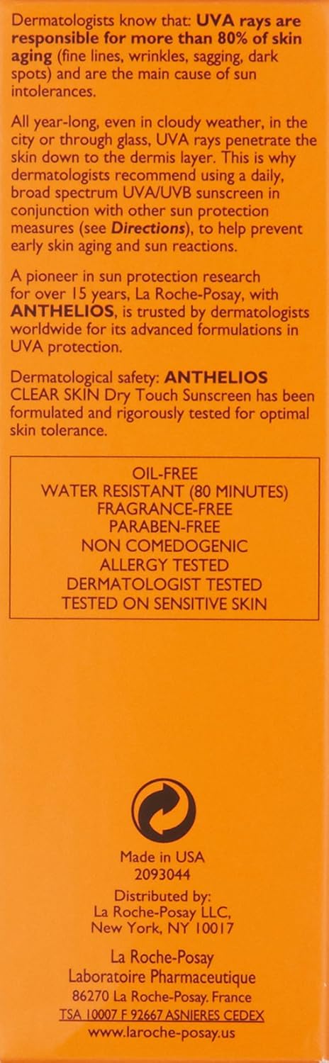 La Roche-Posay Anthelios Clear Skin Protector solar de toque seco S...
