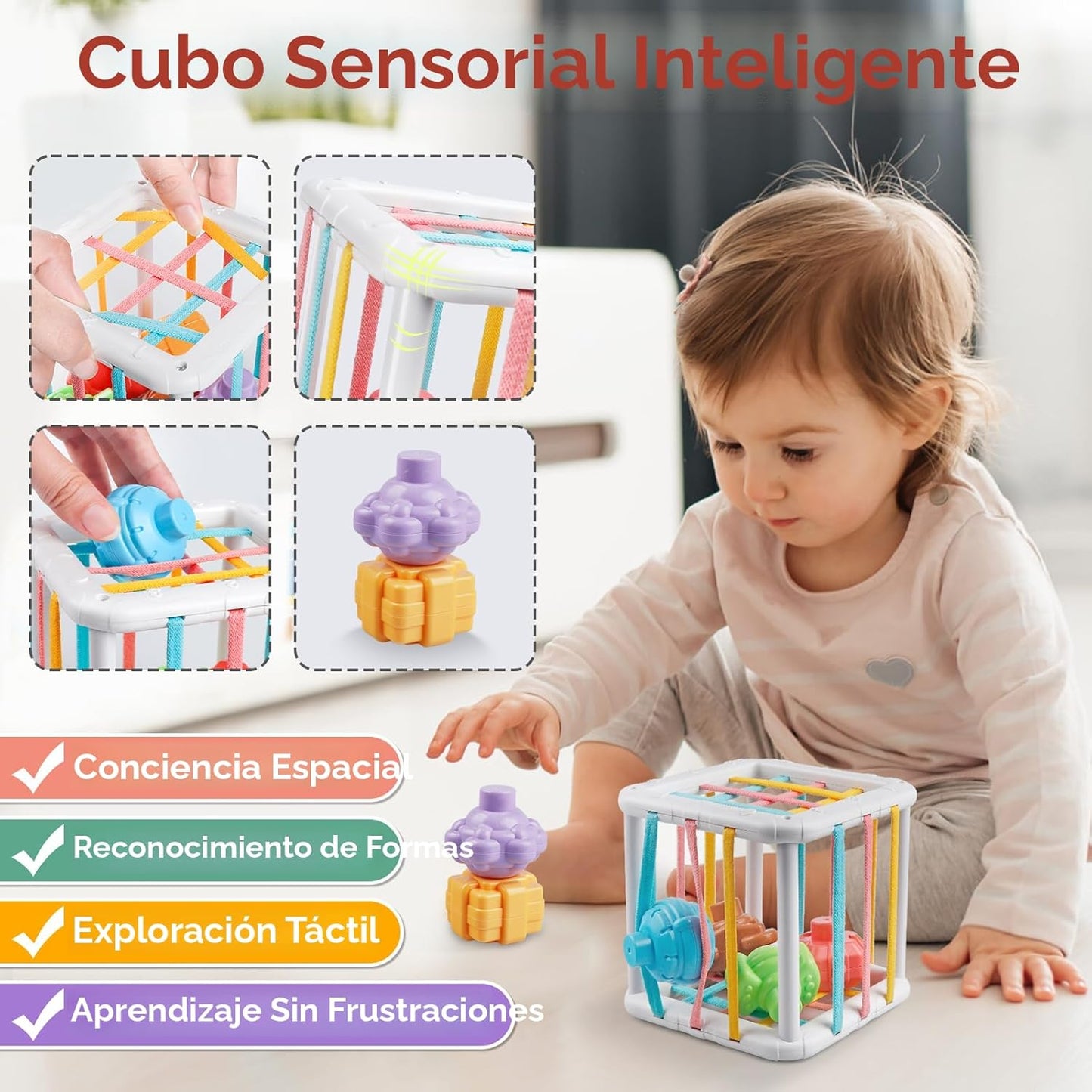 Juguetes Montessori 6 en 1 para bebés de 1 año, juguetes sensoriale...