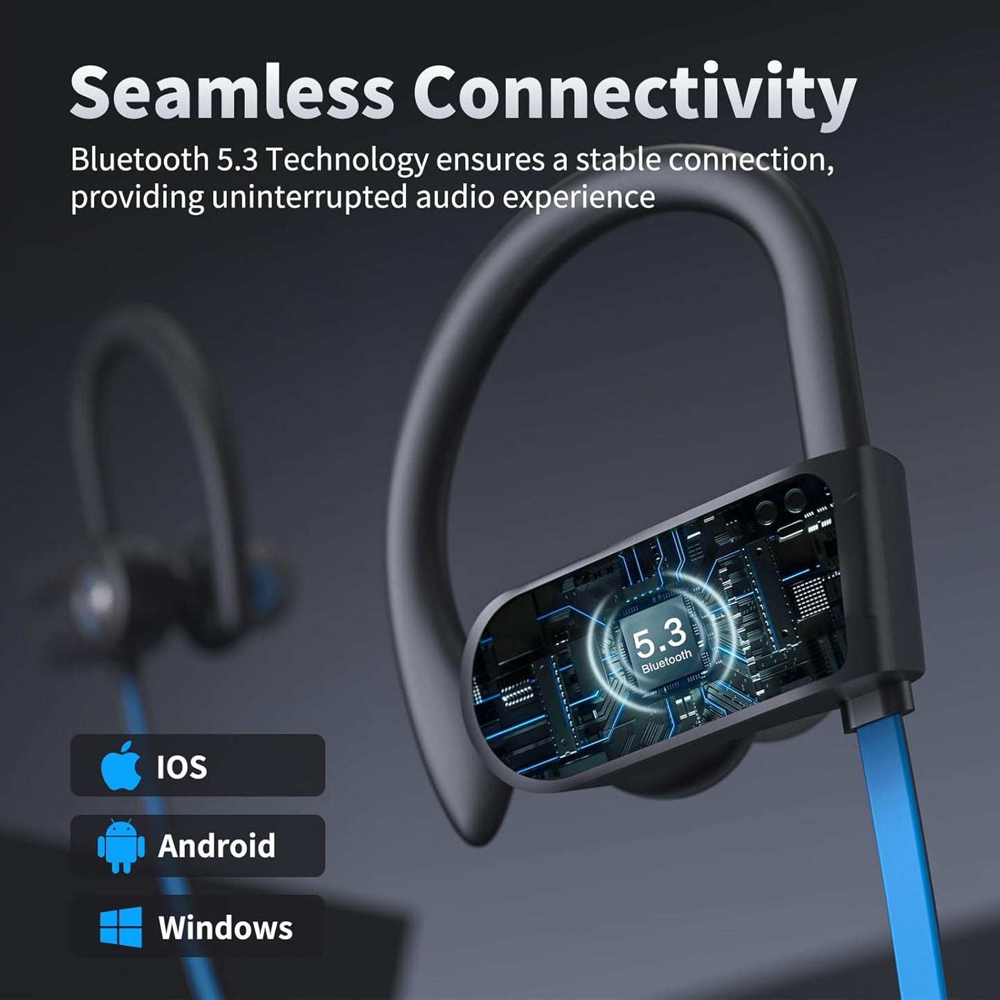JOYWISE Auriculares inalámbricos Bluetooth 5.3 con 16 horas de repr...