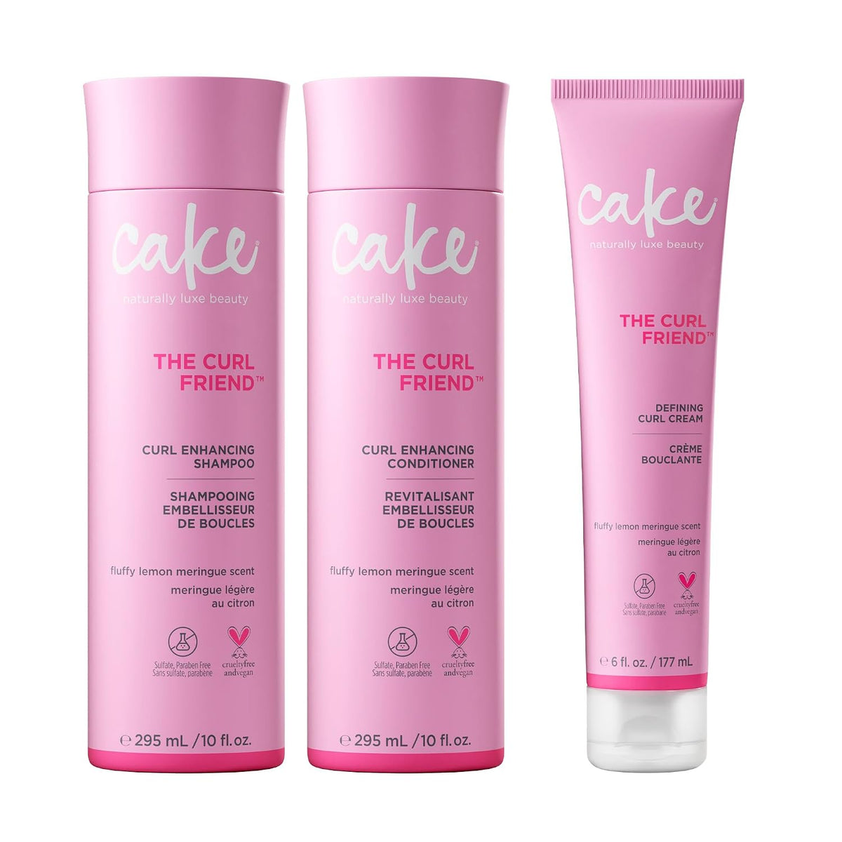 Cake Beauty Curl Friend - Set de champú, acondicionador y crema par...