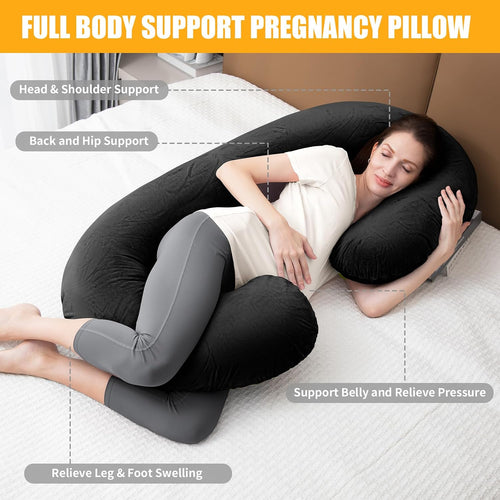 1 MIDDLE ONE Almohada de embarazo, almohada de cuerpo completo en f...