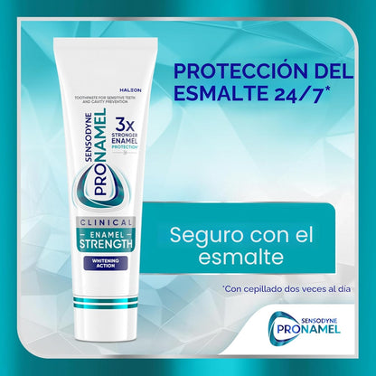 Pasta dental Sensodyne Pronamel para fortalecimiento clínico del esmalte, acción blanqueadora, 3.4 oz (paquete de 3)