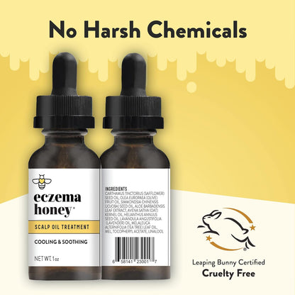 ECZEMA HONEY Aceite calmante para el cuero cabelludo, aceite natural de miel para el cabello y cuidado del cuero cabelludo, suero diario para aliviar la picazón del cuero cabelludo, el tratamiento del