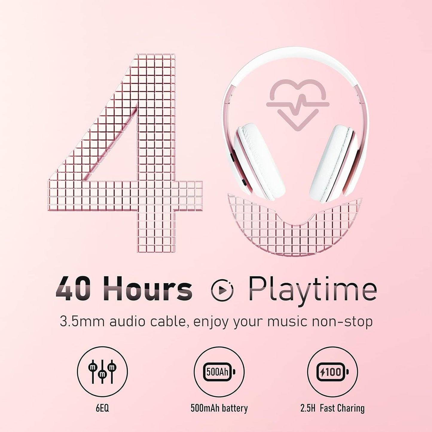 Falebare Auriculares Bluetooth sobre la oreja, auriculares inalámbr...