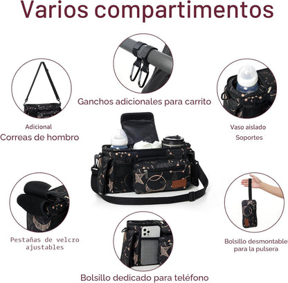 Momcozy - Organizador universal para cochecito con soporte para taz...