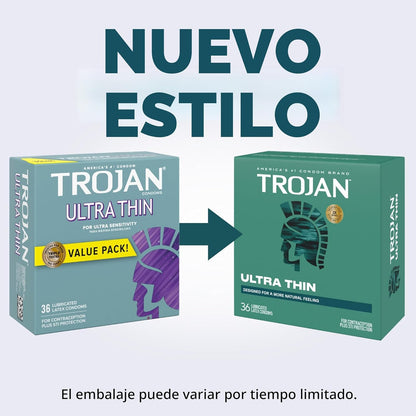 TROJAN Preservativos ultrafinos para sensibilidad, preservativos TR...