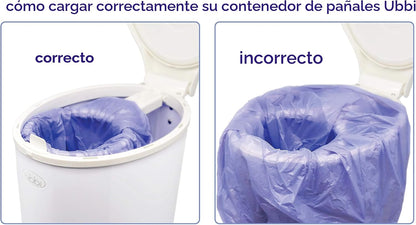 Bolsas de plástico para pañales Ubbi, bolsas desechables para desec...