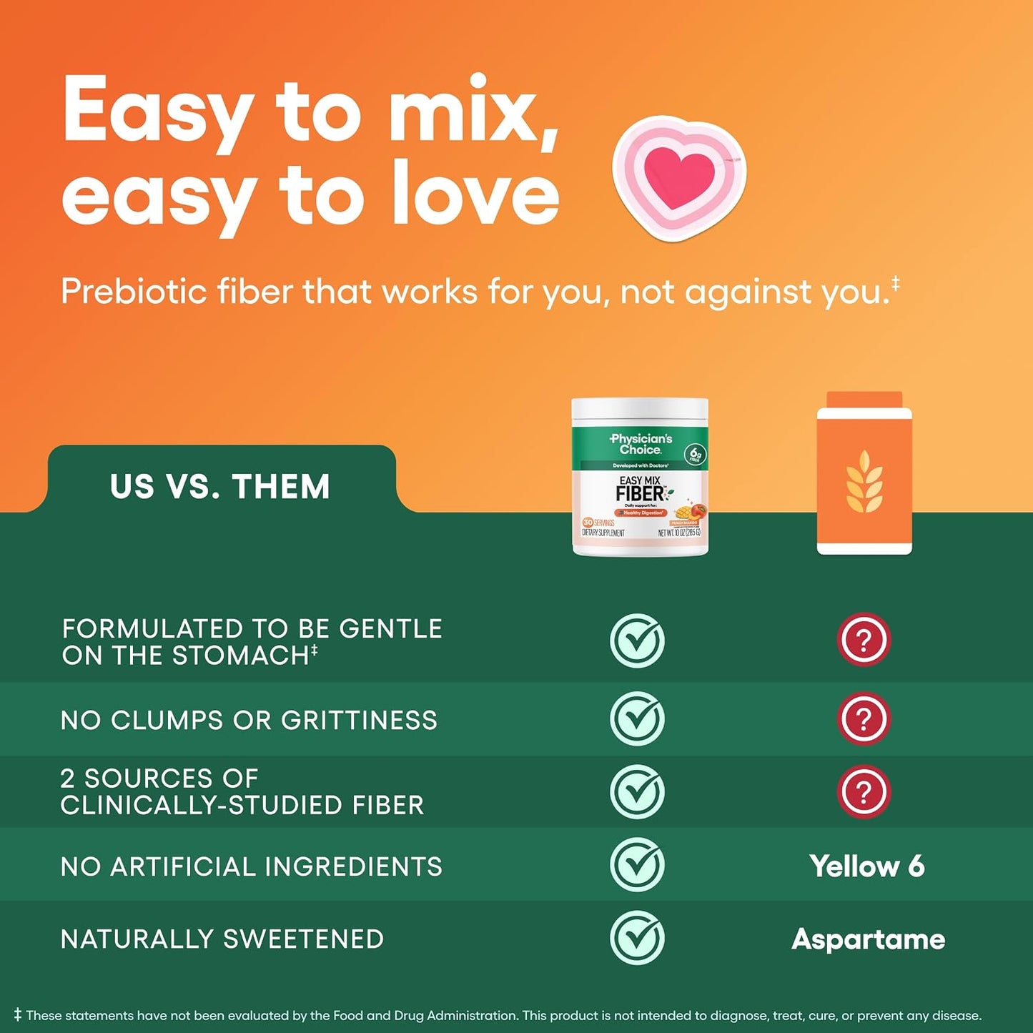 Physician's CHOICE Fibra Easy Mix para la salud digestiva y reg...