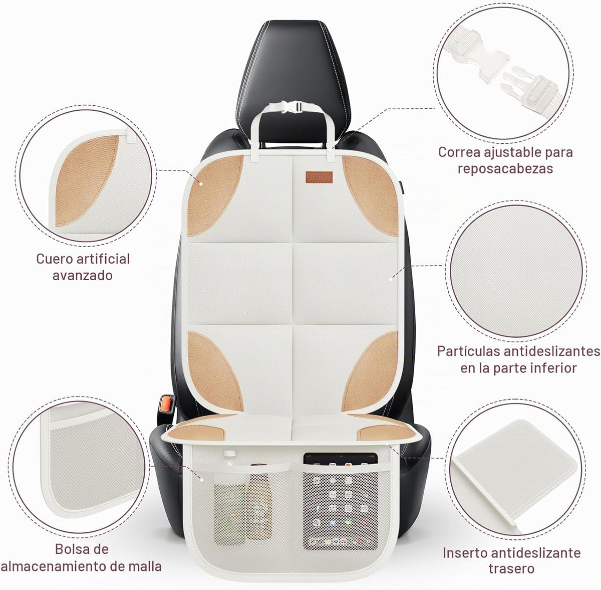 SMART ELF Protector de Asiento de Automóvil, Paquete de 2 Protector...