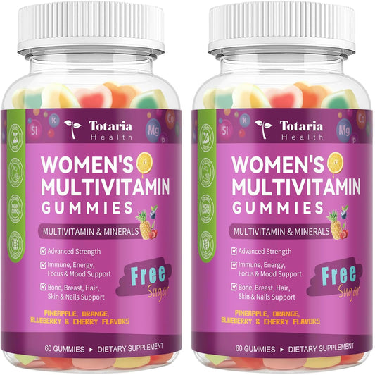 Totaria - Gomitas multivitamínicas sin azúcar para mujeres de 14 añ...