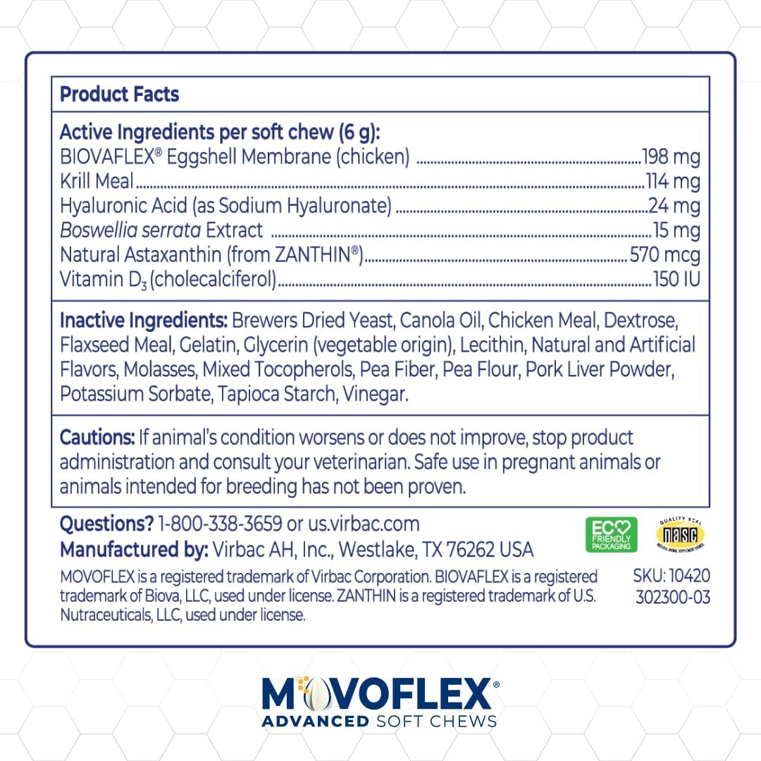 MOVOFLEX Virbac - Suplemento de apoyo para articulaciones de cadera...