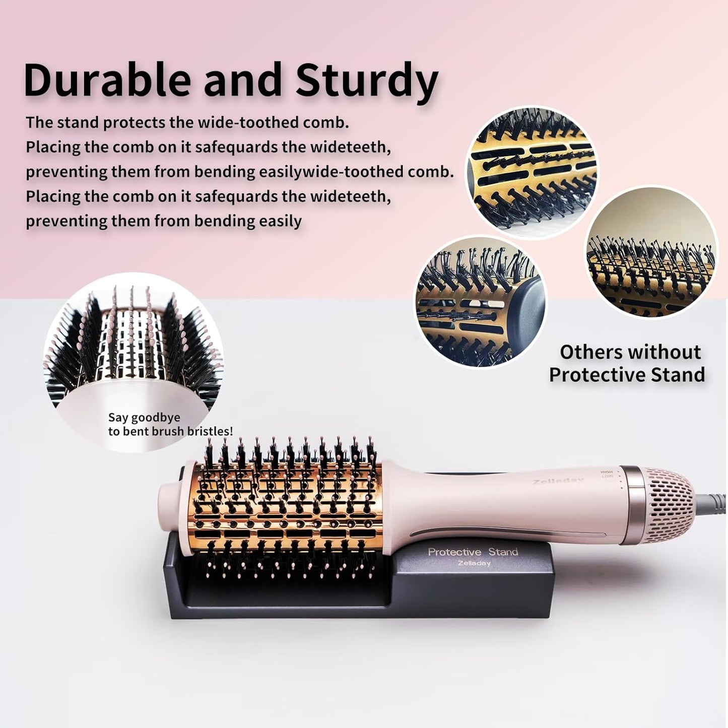 Cepillo secador de pelo iónico 4.0, ligero secado 3 veces más rápido, cepillo de soplado 5 en 1 para más brillo, rizos y volumen, cepillo de titanio para cabello caliente más suave, antiencrespamiento