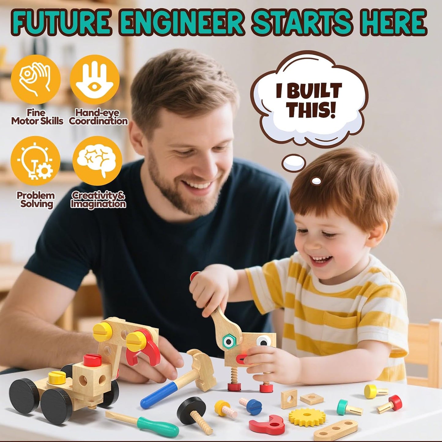 Lehoo Castle - Juego de herramientas para niños, robot Montessori d...