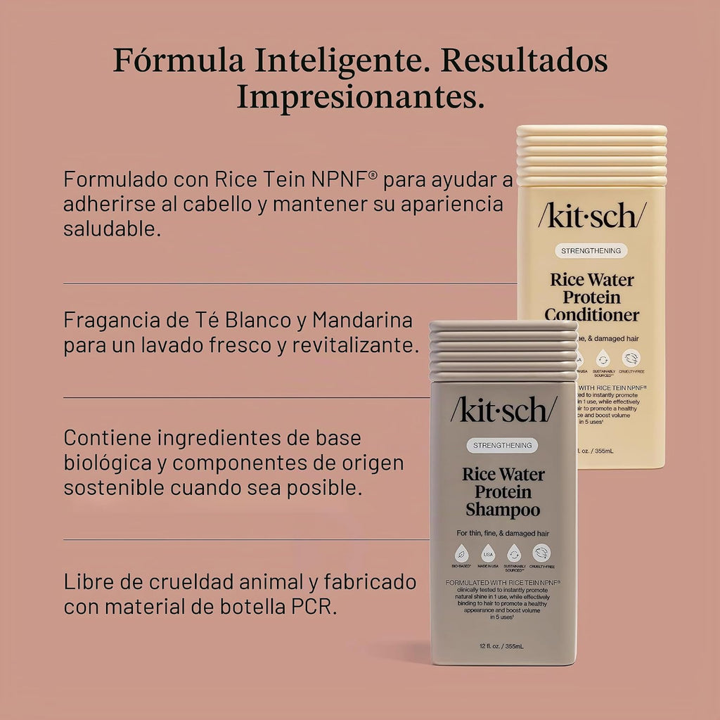 Kitsch Set de champú y acondicionador de agua de arroz para el crec...