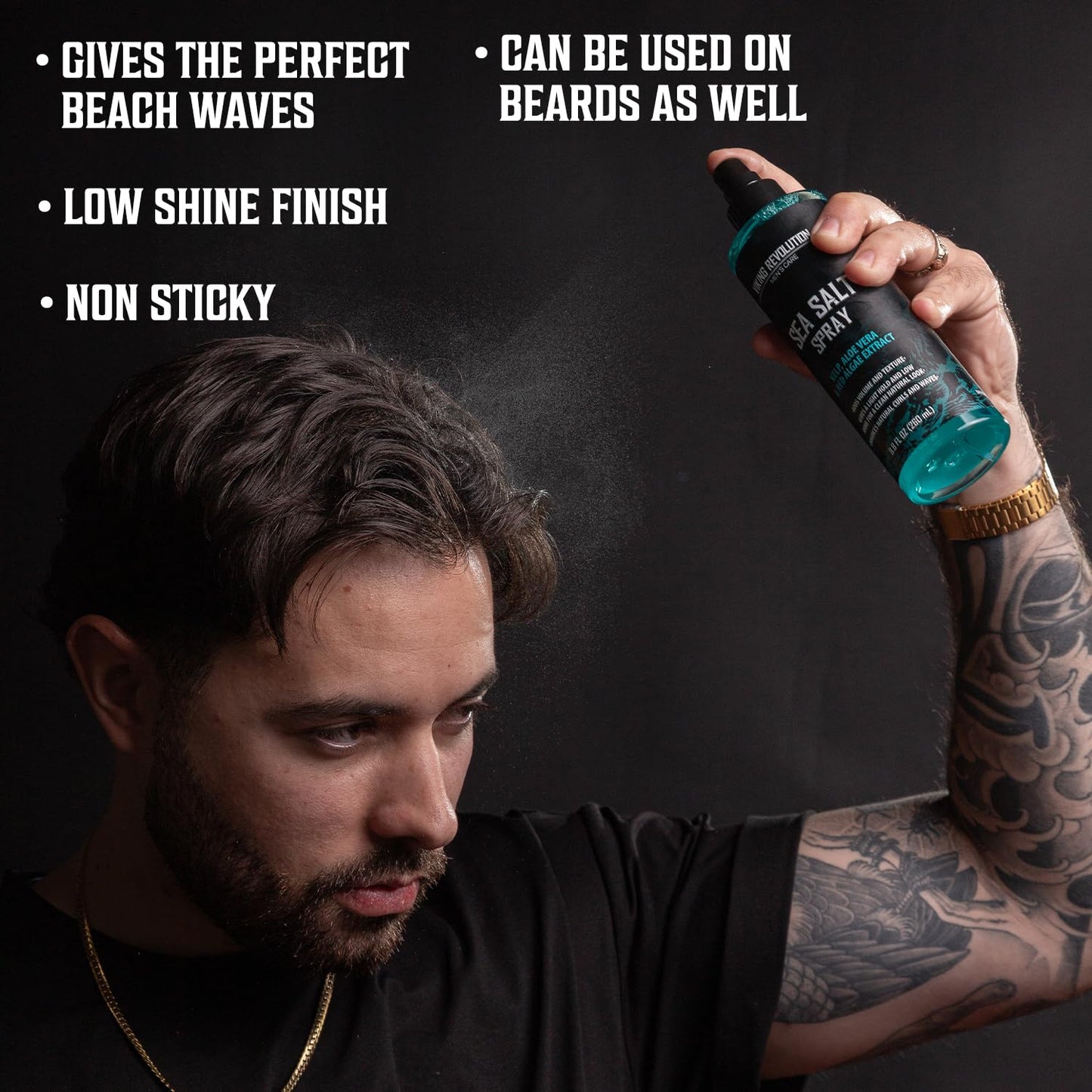 Viking Revolution Spray de sal marina para hombres (8 onzas líquida...