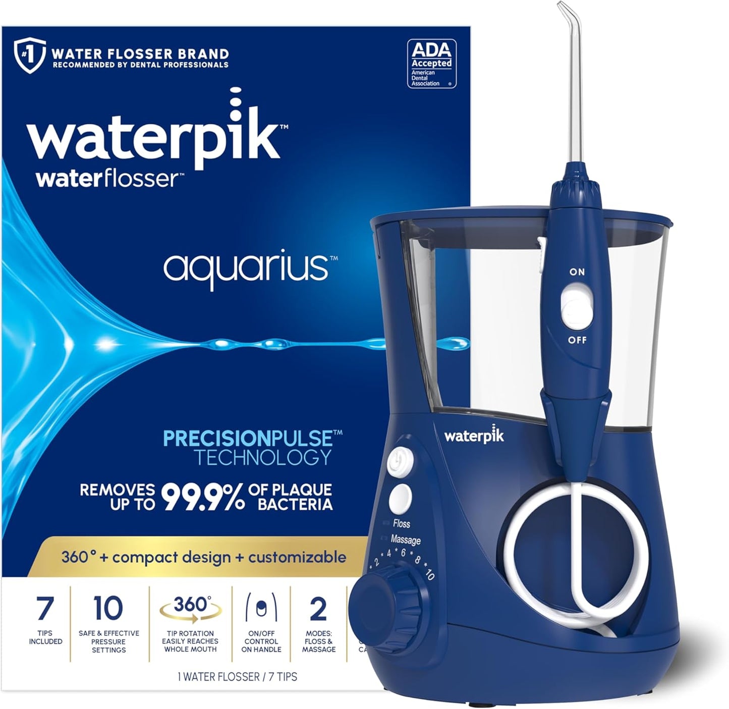 Waterpik Aquarius - Irrigador de agua para limpieza dental, encías,...