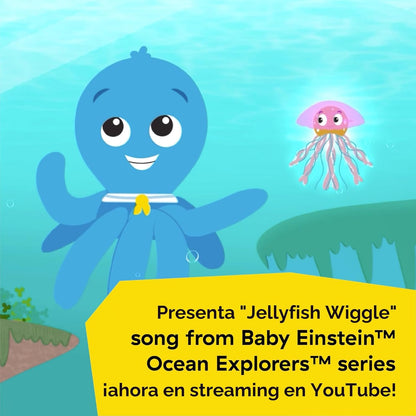 Baby Einstein Exploradores Oceánicos Go Opus Go juguete de aprendizaje de actividad de gateo y persecución 4 en 1, música y luces, para niños de 3 meses a 5 años