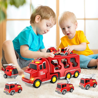 Bennol Juego de Juguetes de Camiones de Bomberos 5 en 1 para Niños...