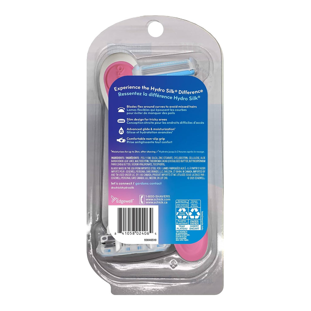 Schick Hydro Silk Maquinillas de afeitar desechables de 3 hojas par...