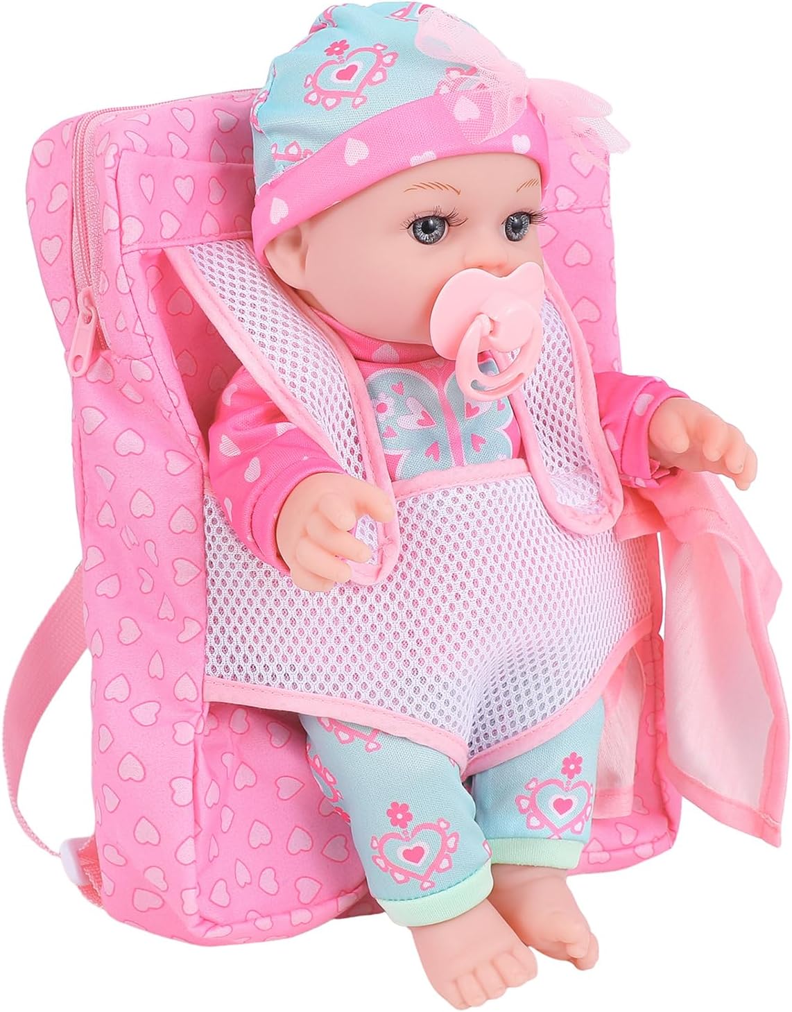 DONTNO Muñeca de bebé de 12 pulgadas con ropa y mochila, muñeca Reb...