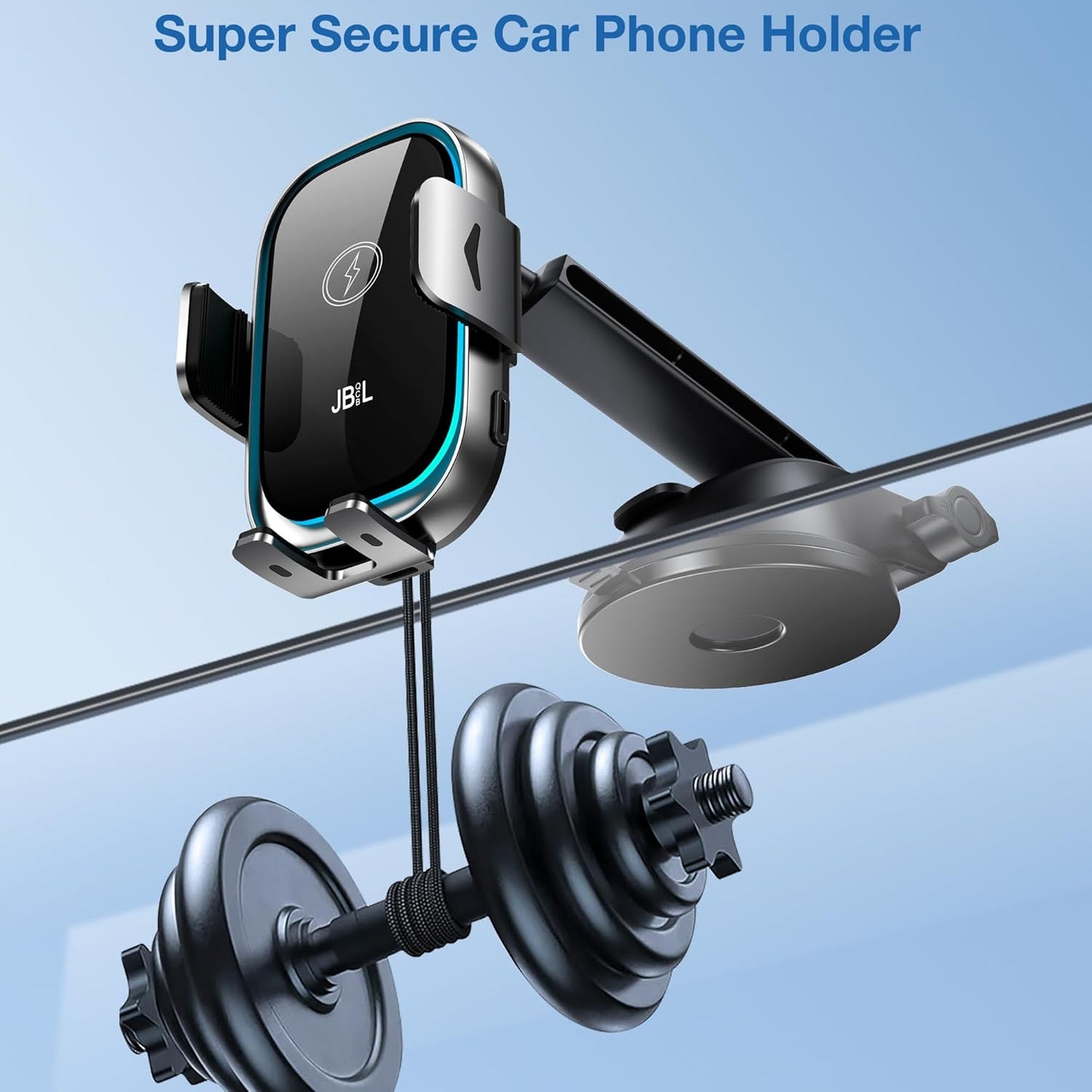 Cargador inalámbrico para automóvil, 3 en 1, soporte para teléfono de automóvil, cargador de automóvil, montaje para parabrisas, salpicadero, ventilación de aire, soporte de teléfono celular de carga