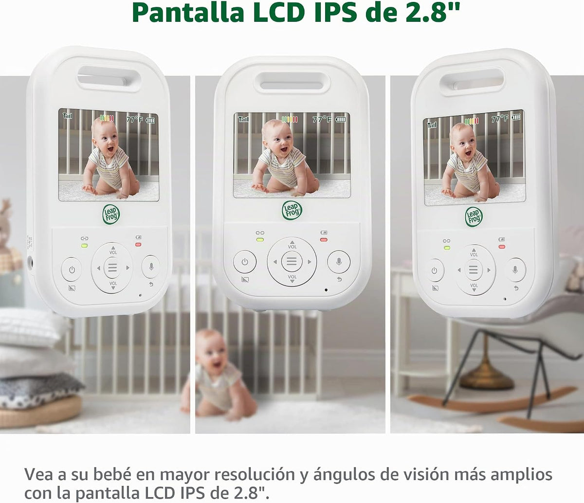 LeapFrog Monitor de bebé LF2423, sin WiFi, pantalla IPS, blanco | B...
