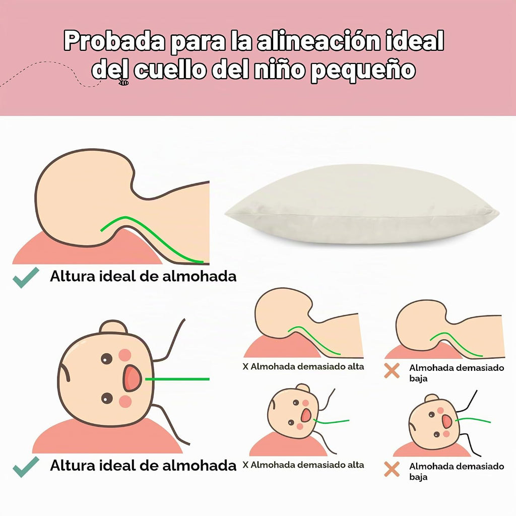 KeaBabies Paquete de 2 almohadas para niños de 2 años a 5,13 x 18 p...