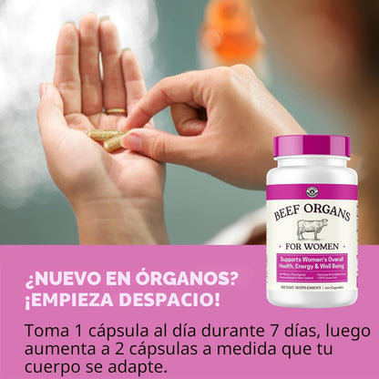 Suplemento de órganos de res para mujeres - Hígado de res, riñón, c...