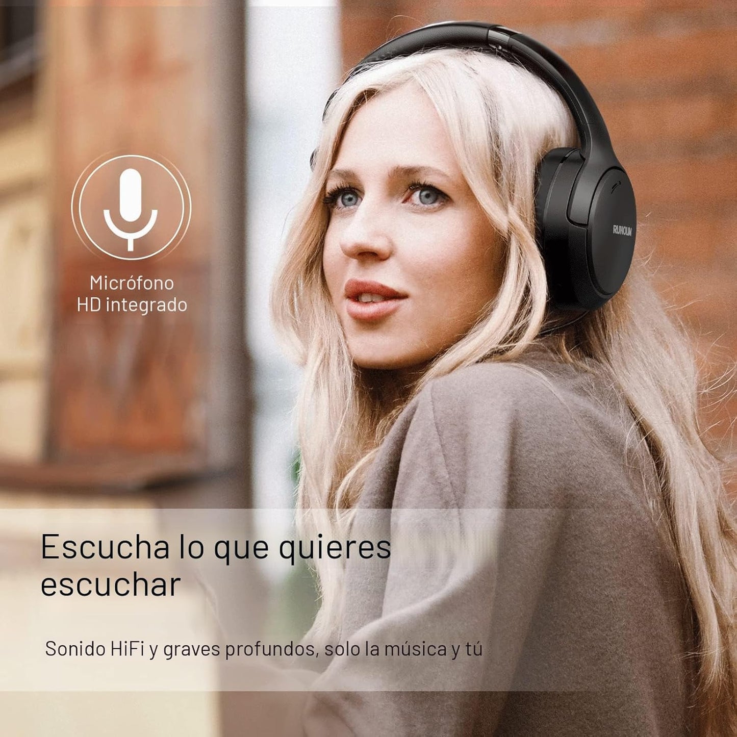 RUNOLIM - Audífonos híbridos con cancelación activa de ruido, inalá...