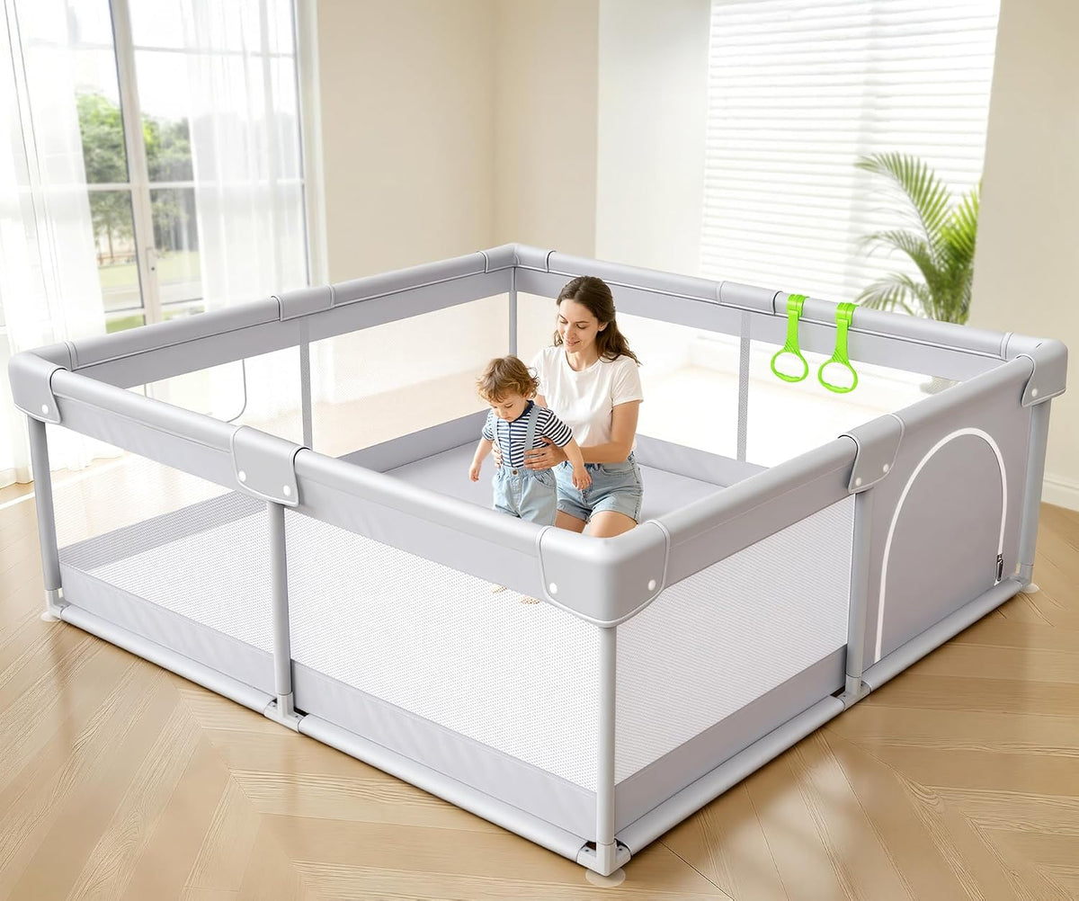 Fodoss Corralito para bebés, 47 × 47 pulgadas para bebés y niños pe...