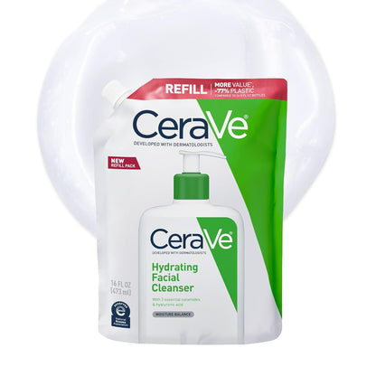 CeraVe Limpiador facial hidratante, lavado facial hidratante para p...