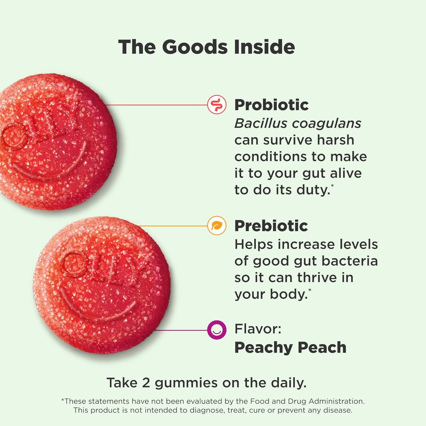 OLLY Gomitas probióticas + prebióticas, apoyo digestivo y salud int...
