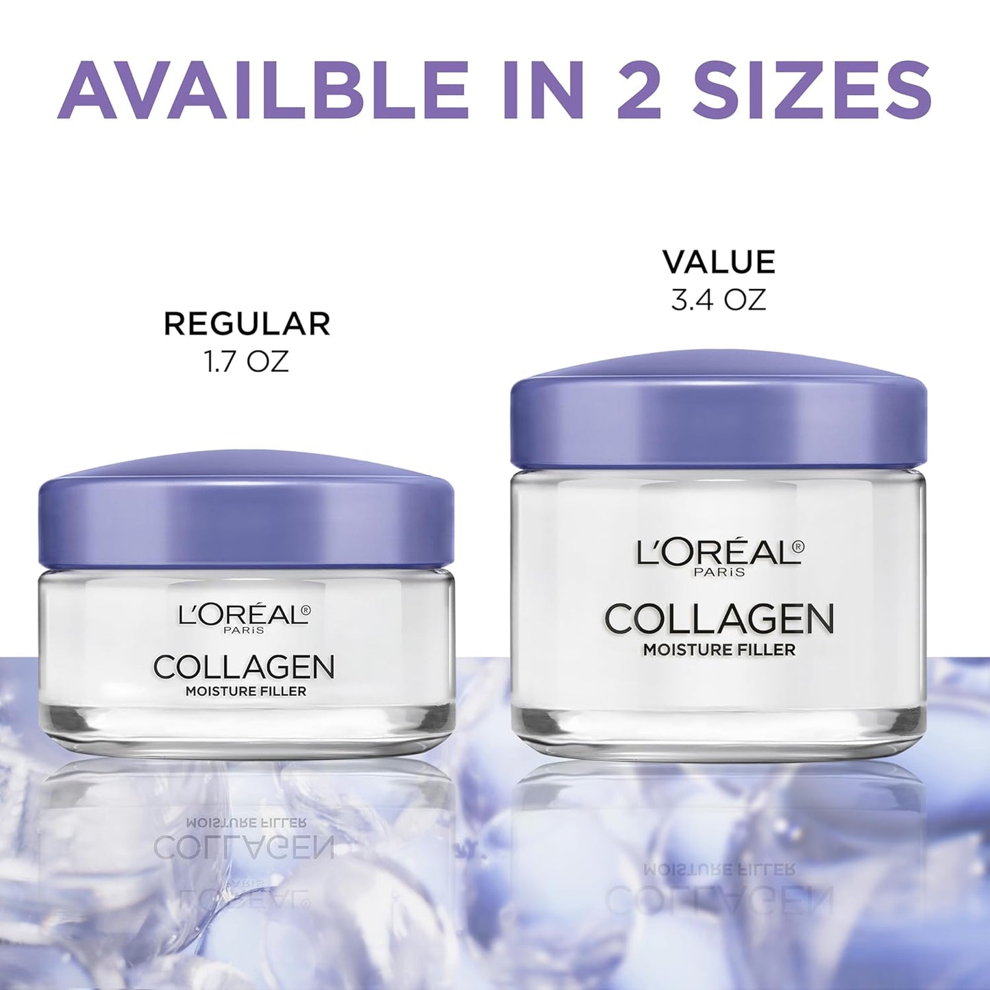 L'Oreal Paris Crema facial con relleno de humedad de colágeno,...