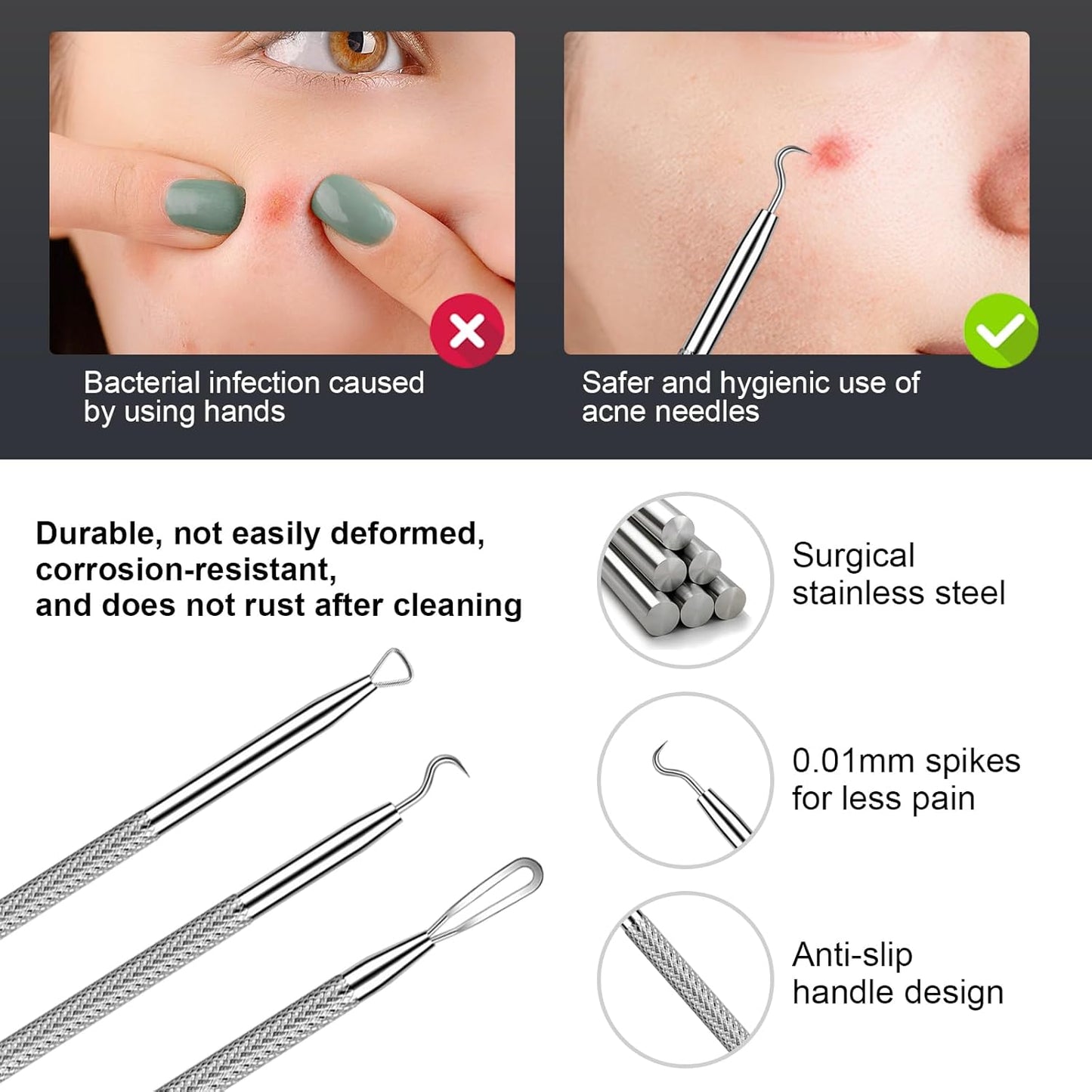 Meidaier Kit de eliminación de puntos negros, extractor de comedona...