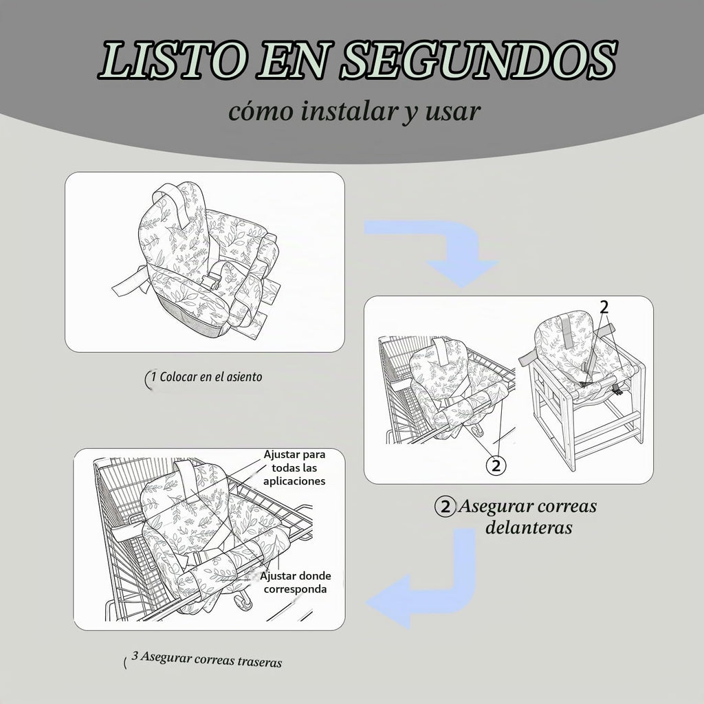 Funda para carrito de compras para bebé, niño y niña, funda para si...