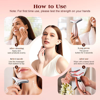 Pedete Masajeador Facial, Terapia de Luz Roja de 7 Colores para Ros...