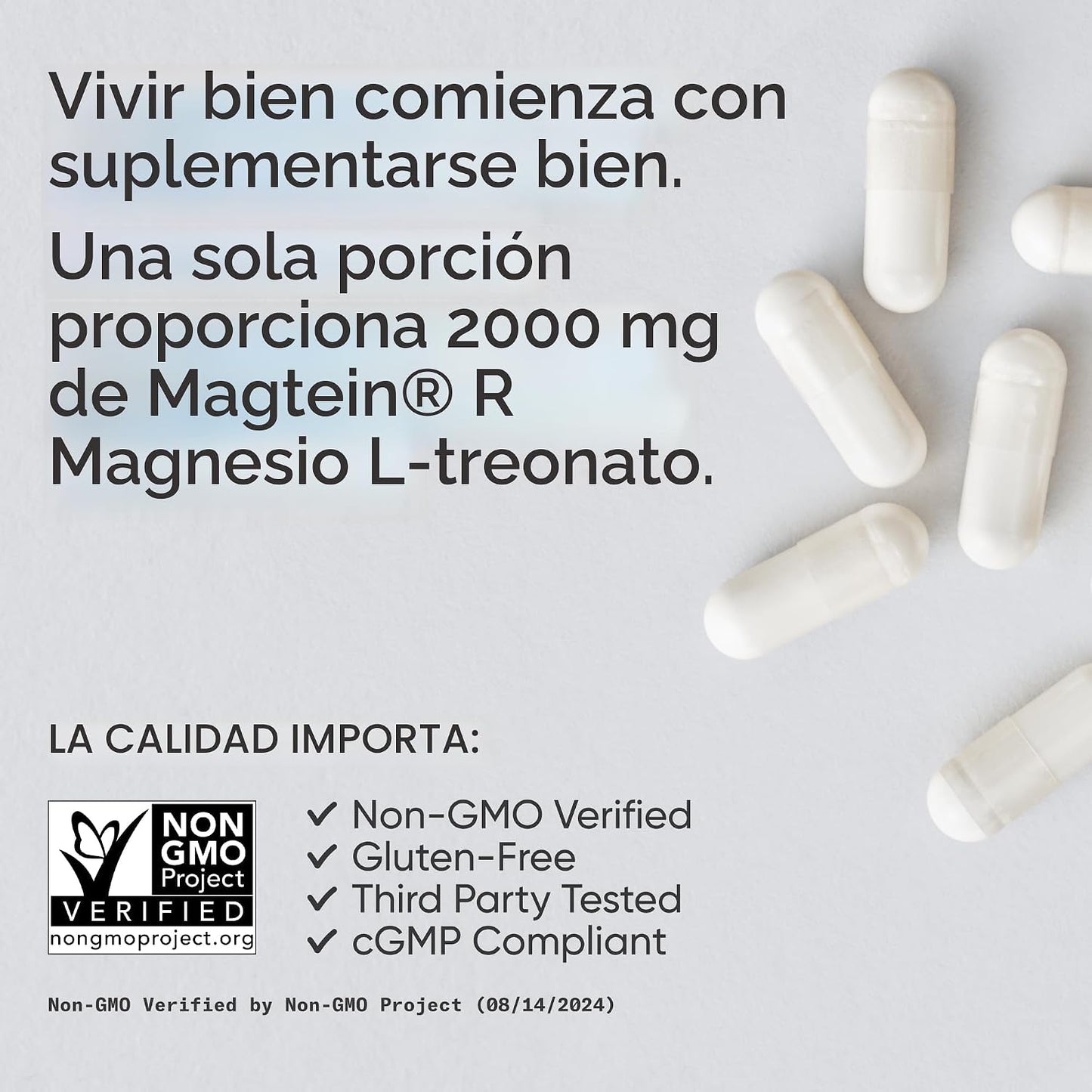 Sports Research® Cápsulas de L-treonato de magnesio de 2000 mg - Ma...