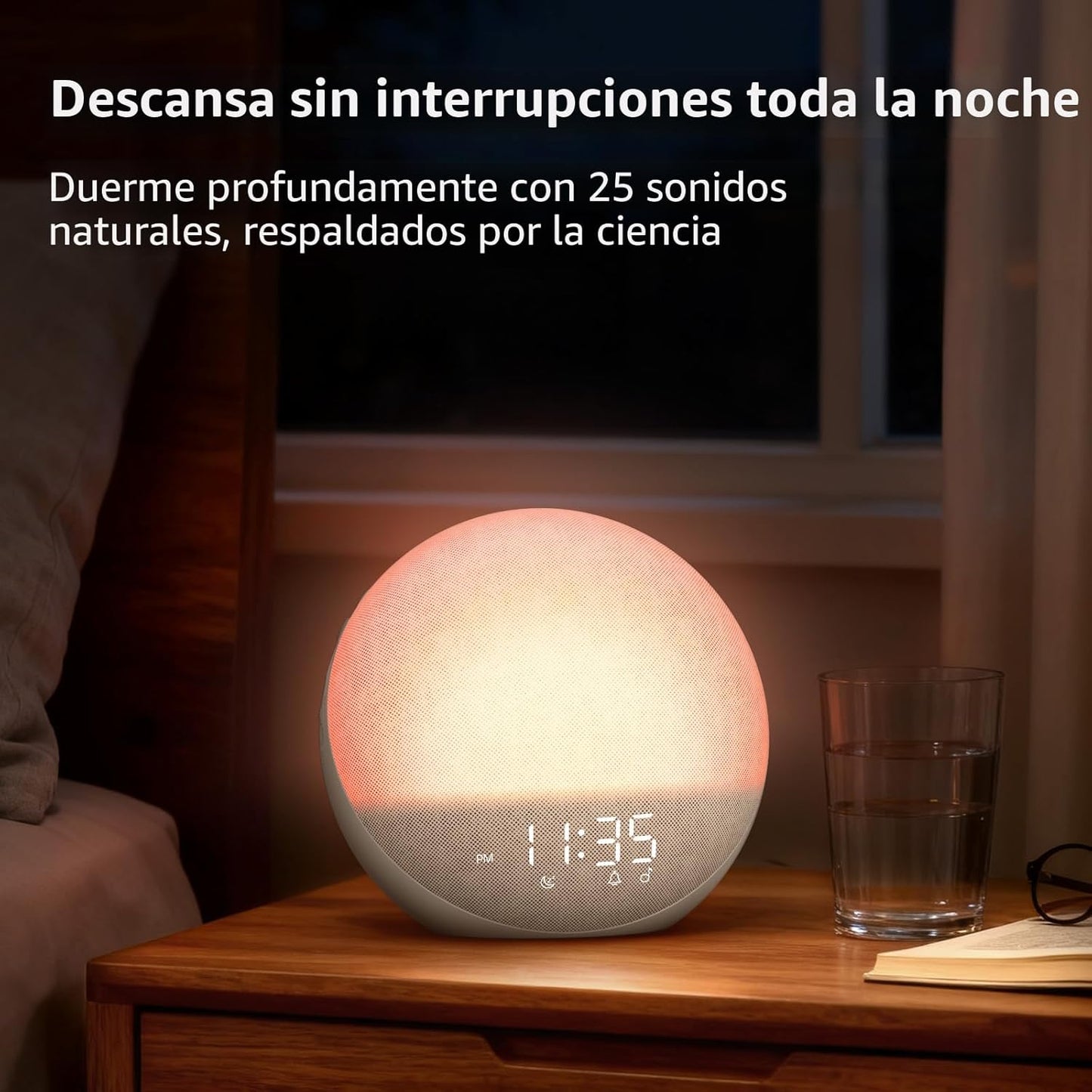 Reloj despertador Sunrise Máquina de ruido blanco: luz natural de d...