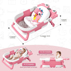 Bañera plegable para recién nacidos a niños pequeños con monitor de...