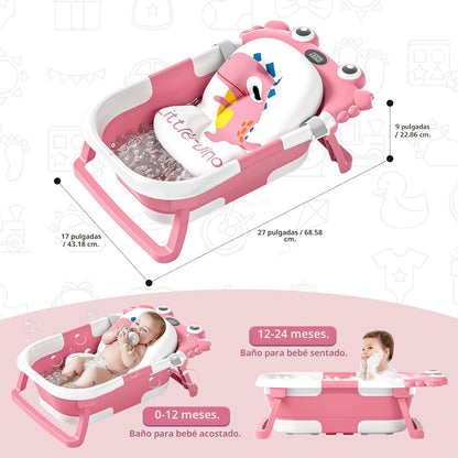 Bañera plegable para recién nacidos a niños pequeños con monitor de...