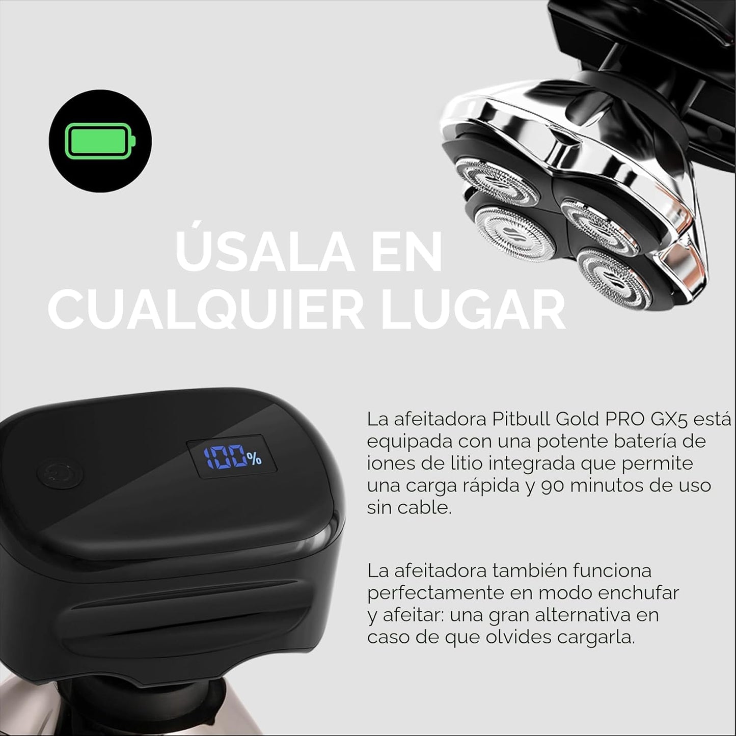 Skull Shaver - Pitbull Gold PRO GX5 Maquinilla de afeitar para cabe...