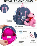 Naturally KIDS Mochila para niños pequeños con juguete de dinosauri...