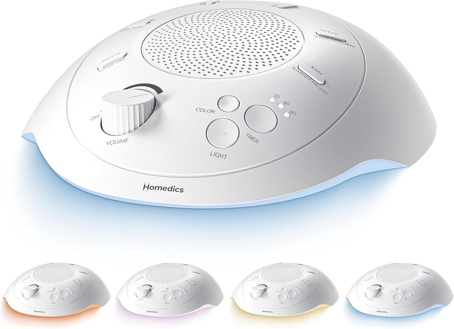 Homedics Sleep Better - Máquina de sonido portátil, luz nocturna, 1...