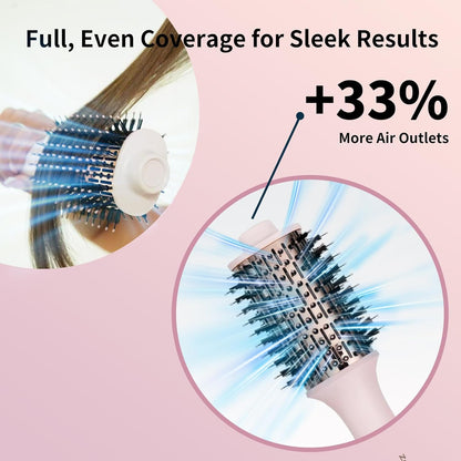 Cepillo secador de pelo iónico 4.0, ligero secado 3 veces más rápido, cepillo de soplado 5 en 1 para más brillo, rizos y volumen, cepillo de titanio para cabello caliente más suave, antiencrespamiento