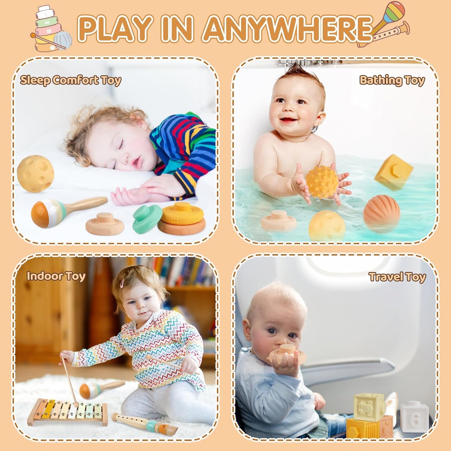 Wuzhineisn Juguetes para bebés de 6 a 12 meses, juguetes Montessori...