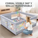 XVISHX Corralito para bebés de 50 x 50 pulgadas, corralito para beb...