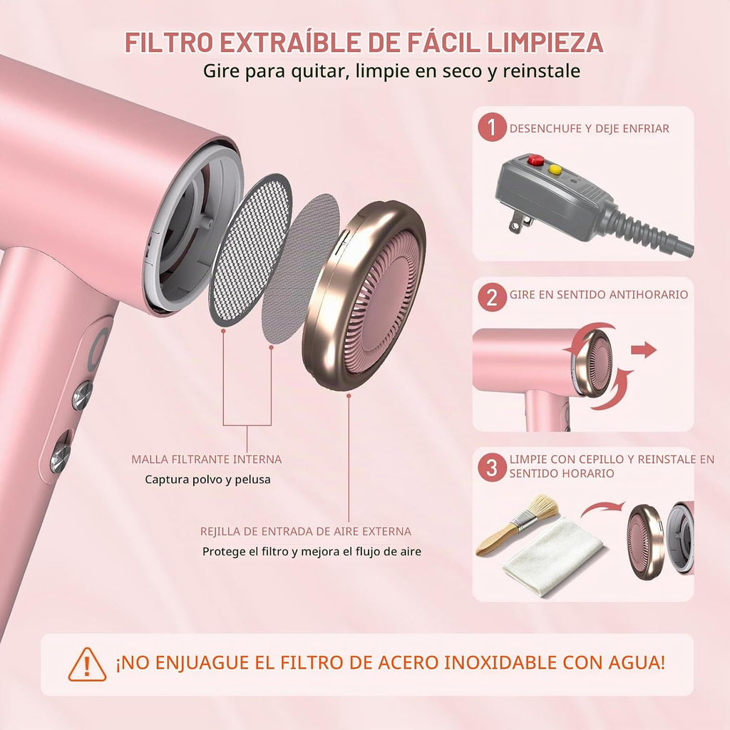 Secador de pelo iónico de alta velocidad Mythsight StyleVibe con 3...