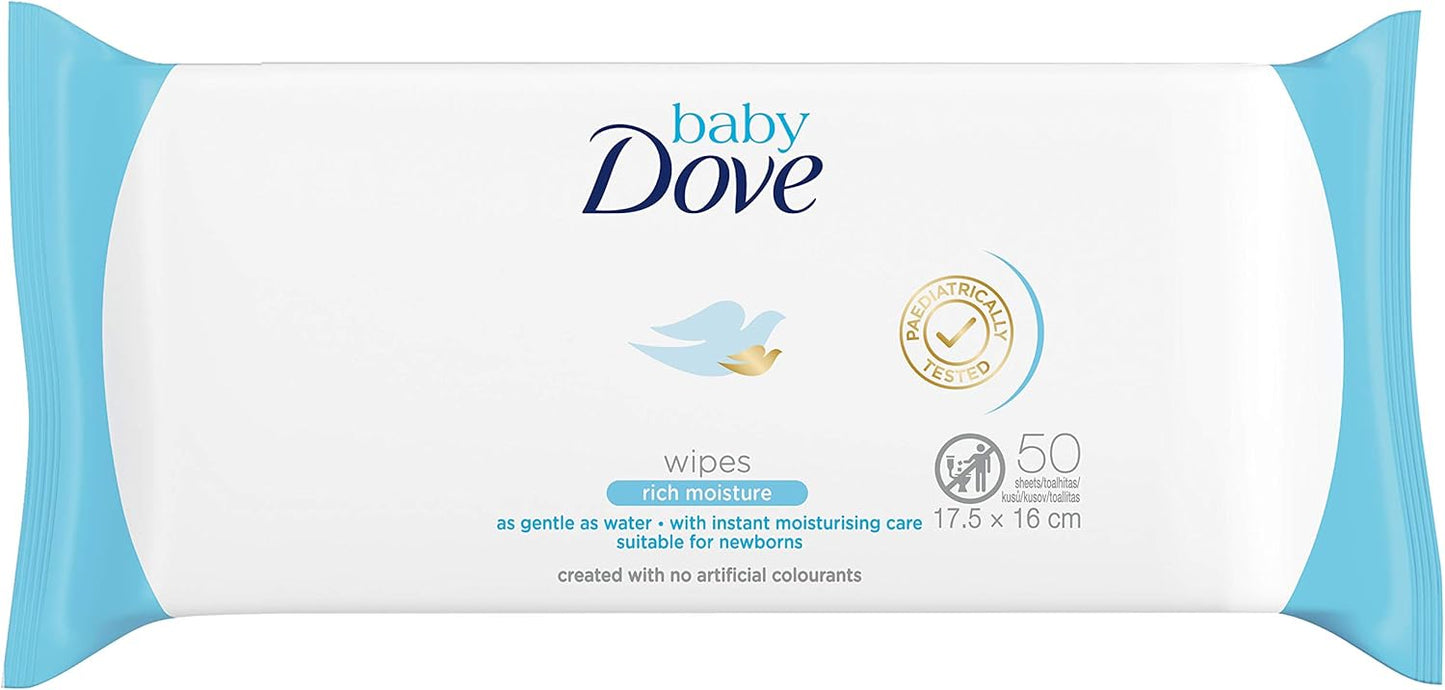 Dove - Toallitas húmedas para bebé, 50 unidades (paquete de 6)